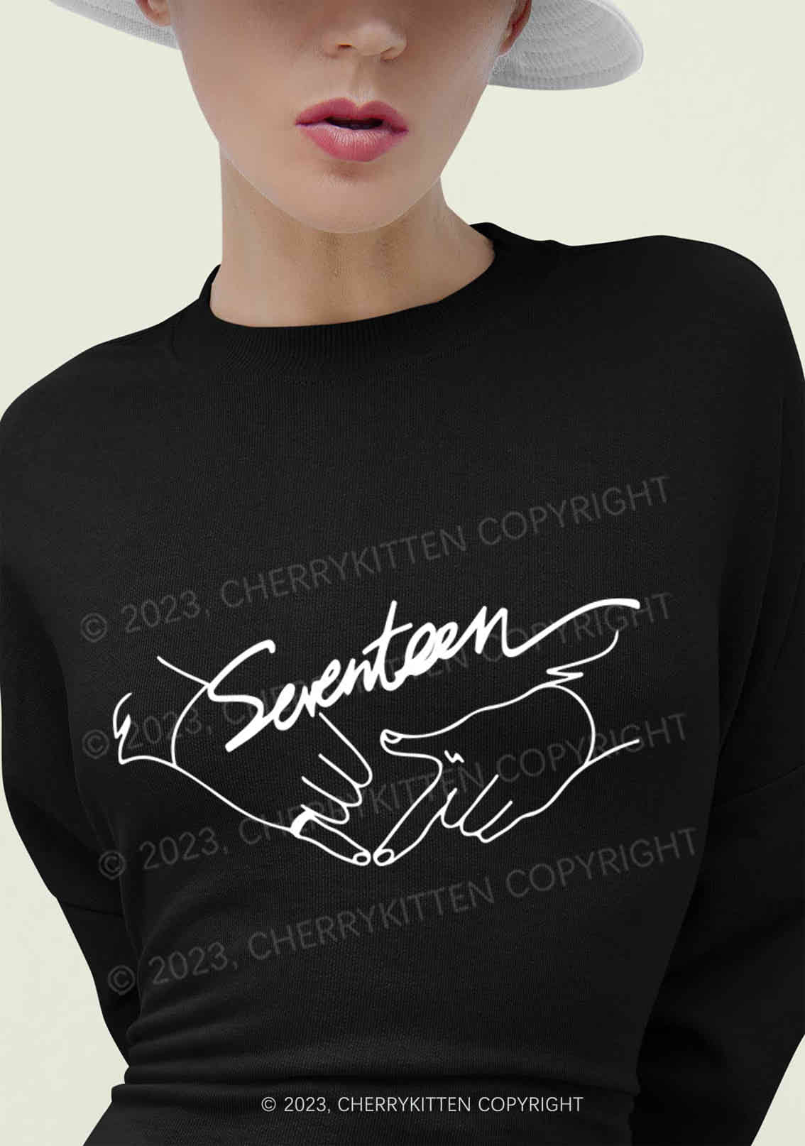 Hand Gesture Svt Kpop Y2K Sweatshirt Cherrykitten