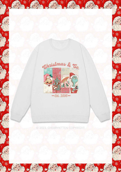 Retro Pink Santa Christmas Y2K Sweatshirt Cherrykitten