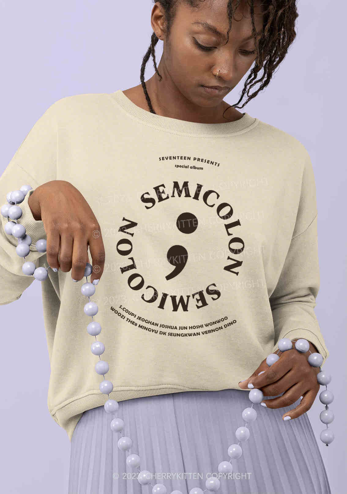 Semicolon Svt Kpop Y2K Sweatshirt Cherrykitten