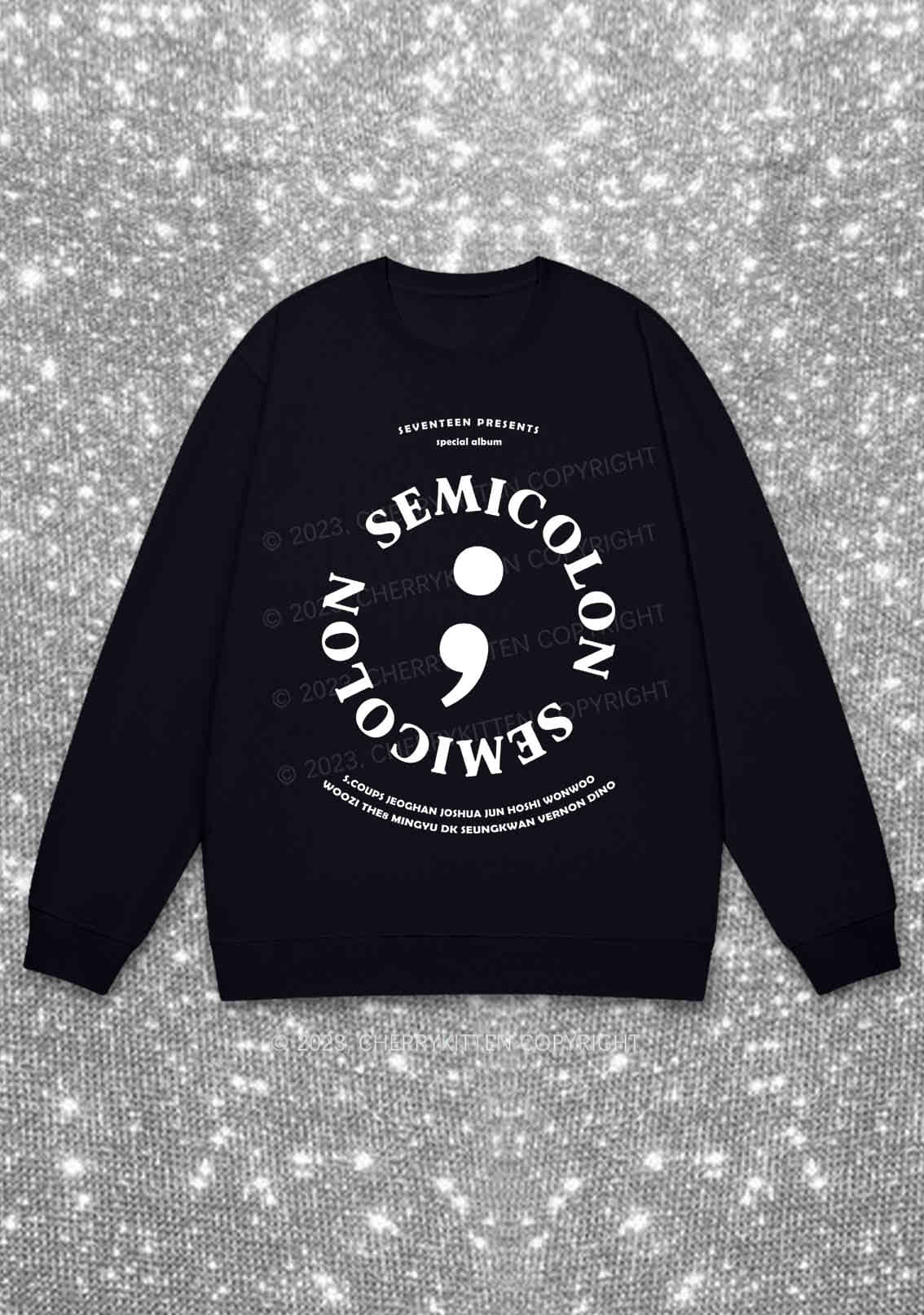 Semicolon Svt Kpop Y2K Sweatshirt Cherrykitten