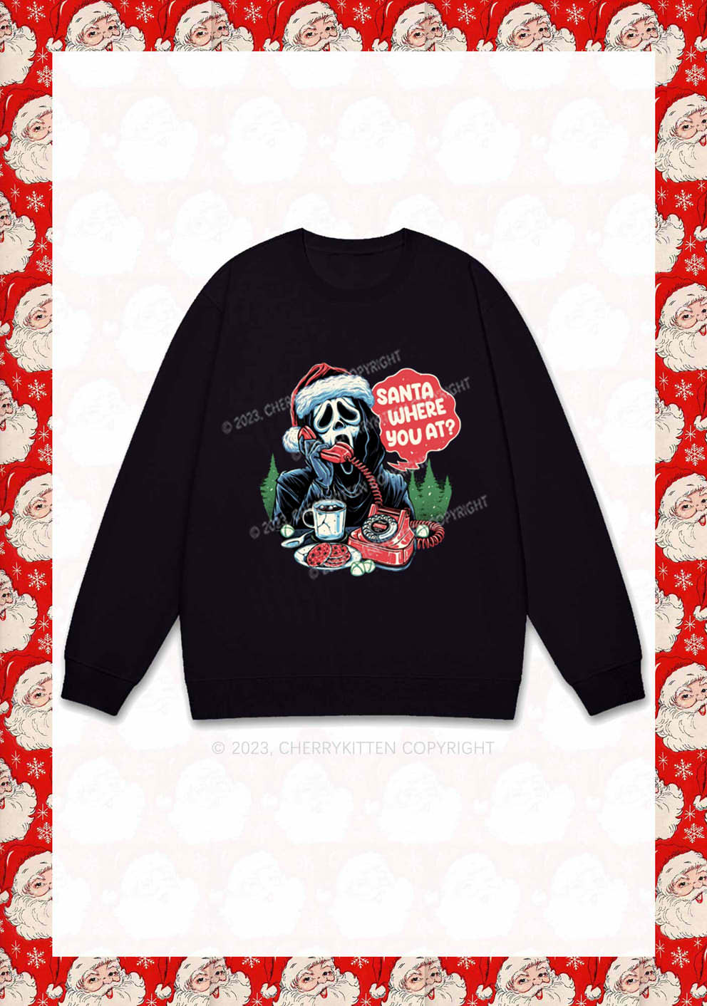 Calling Santa Where You At Christmas Y2K Sweatshirt Cherrykitten