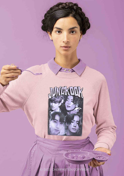 Jungkook Kpop Y2K Sweatshirt Cherrykitten