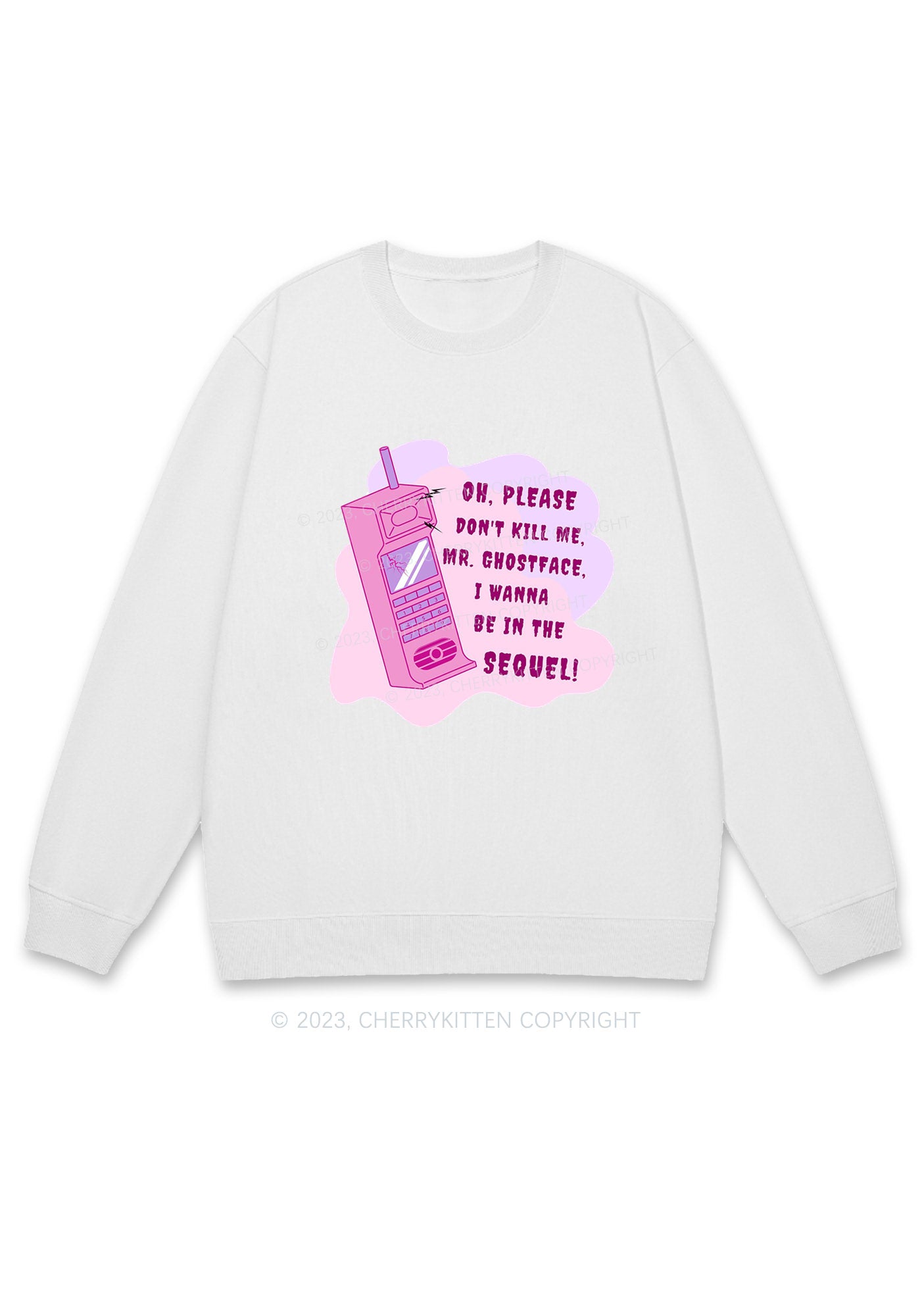 Please Don't Kill Me Halloween Y2K Sweatshirt Cherrykitten