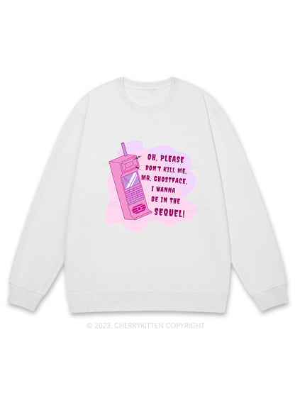 Please Don't Kill Me Halloween Y2K Sweatshirt Cherrykitten