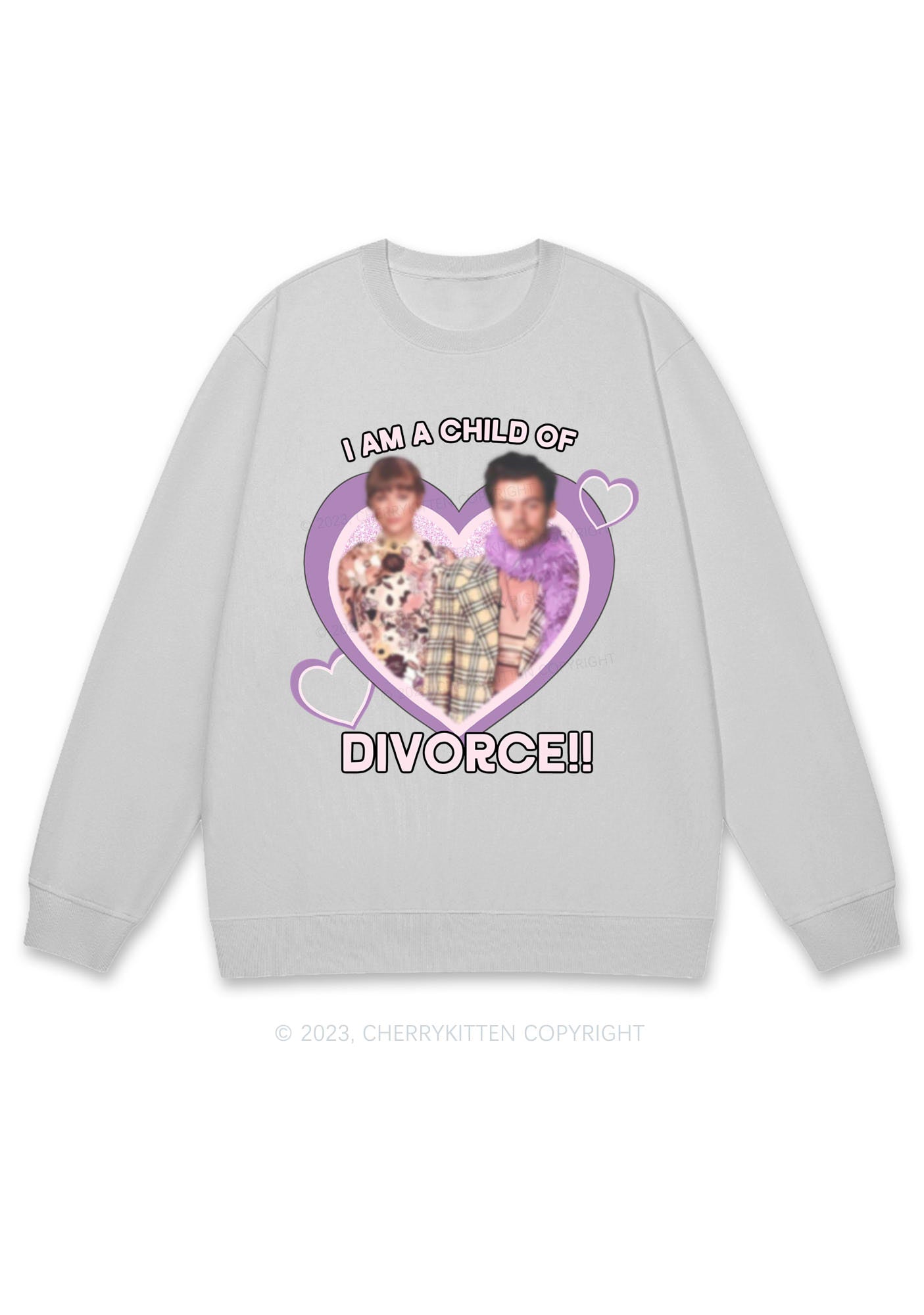 Personalized Child Of Divorce Photo Y2K Sweatshirt Cherrykitten