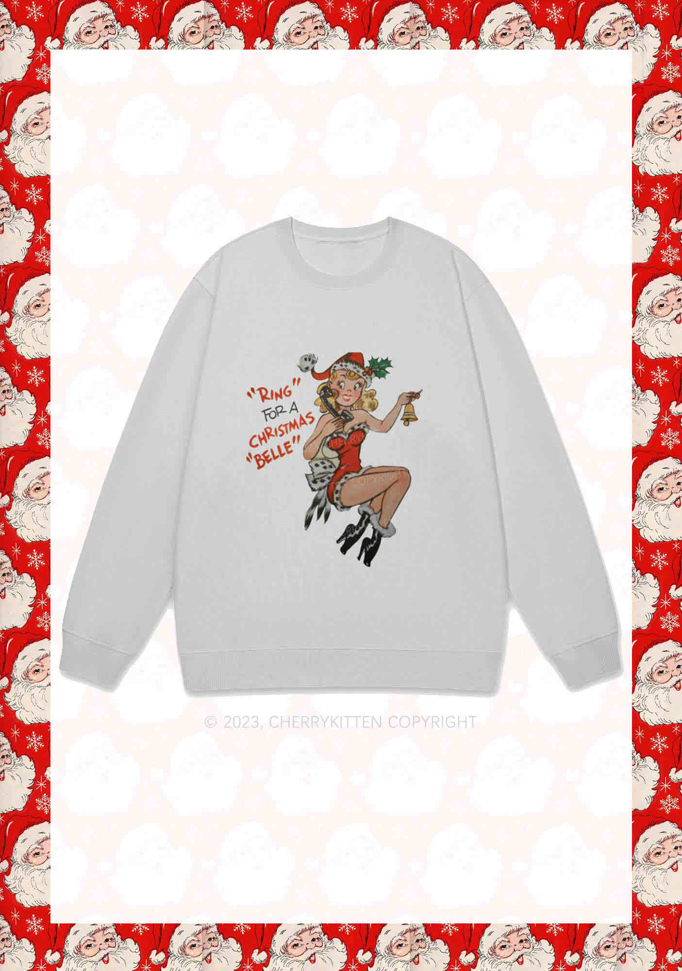 Ring For A Christmas Belle Y2K Sweatshirt Cherrykitten