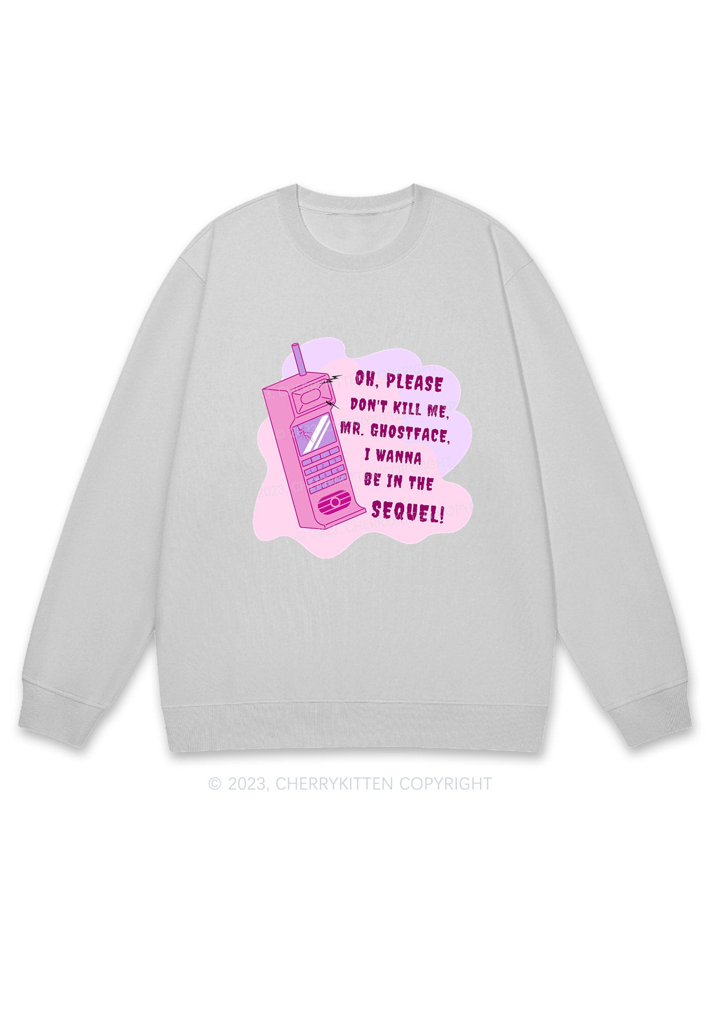 Please Don't Kill Me Halloween Y2K Sweatshirt Cherrykitten