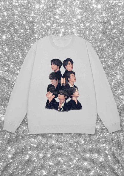 Bangtan Photos Kpop Y2K Sweatshirt Cherrykitten