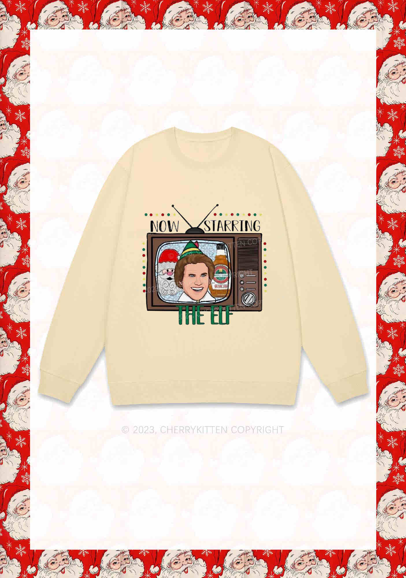 Now Starring The Elf Christmas Y2K Sweatshirt Cherrykitten