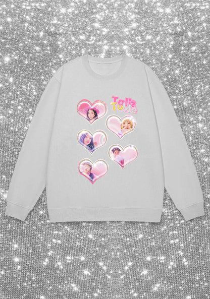Talk To Me Hearts Y2K Kpop Sweatshirt Cherrykitten