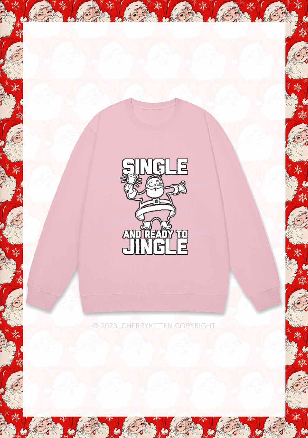 Single Santa Ready To Jingle Christmas Y2K Sweatshirt Cherrykitten