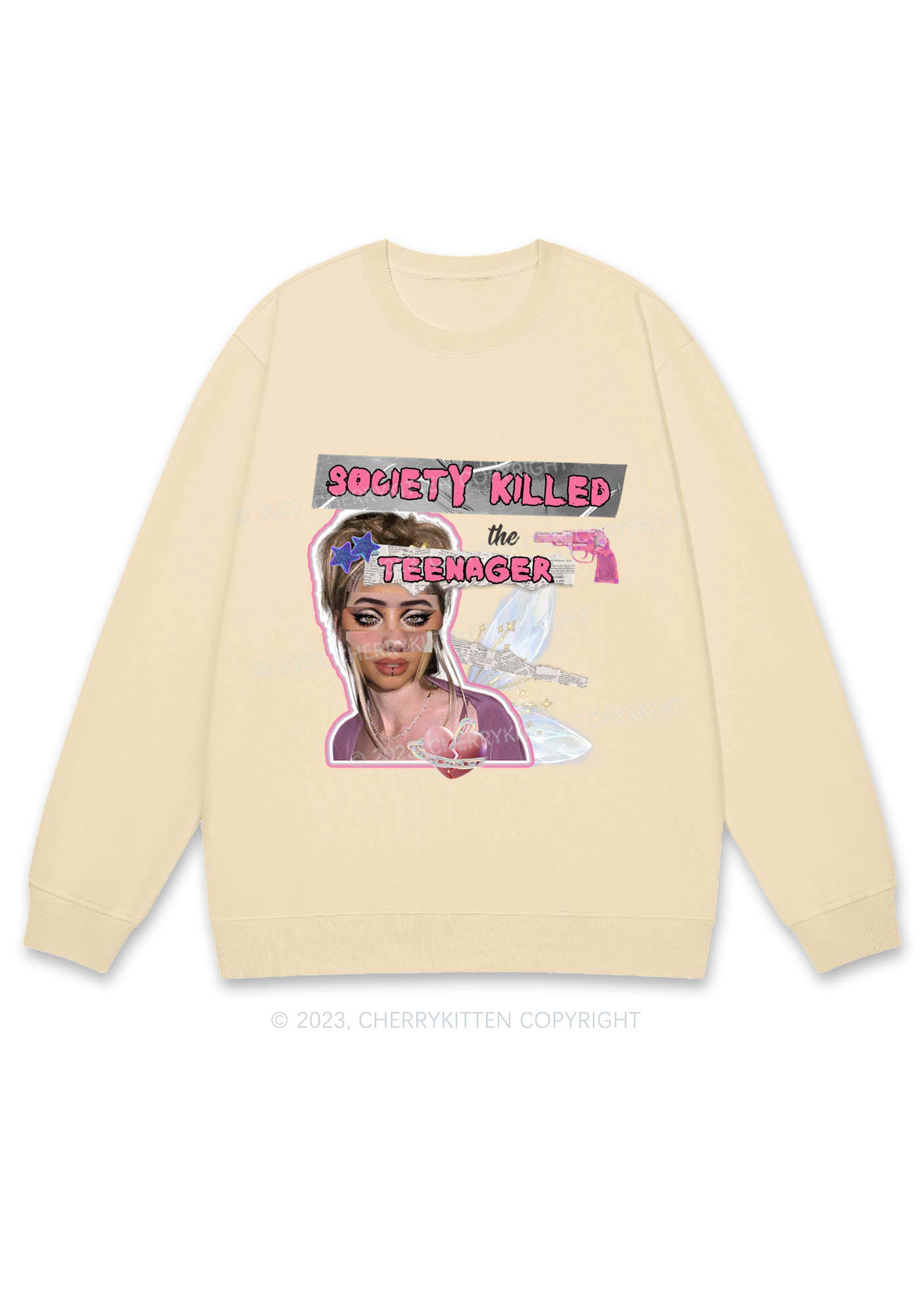 Society Killed The Teenager Y2K Sweatshirt Cherrykitten