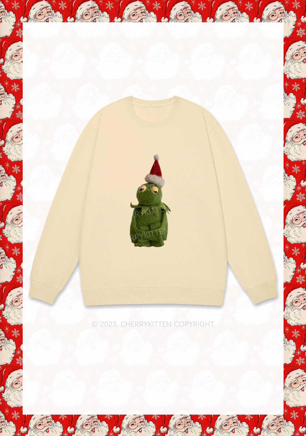 Christmas Plush Frog Y2K Sweatshirt Cherrykitten