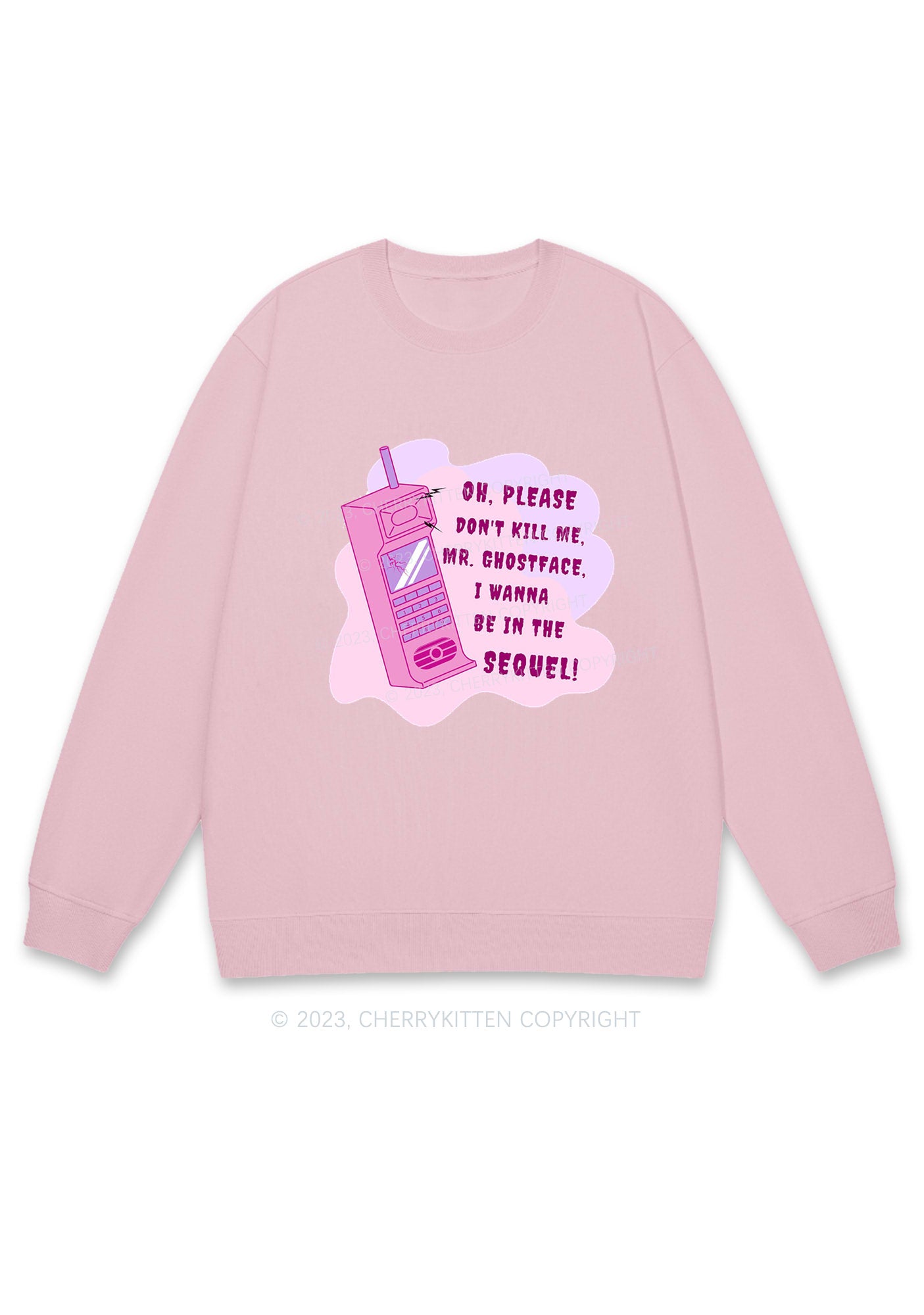 Please Don't Kill Me Halloween Y2K Sweatshirt Cherrykitten