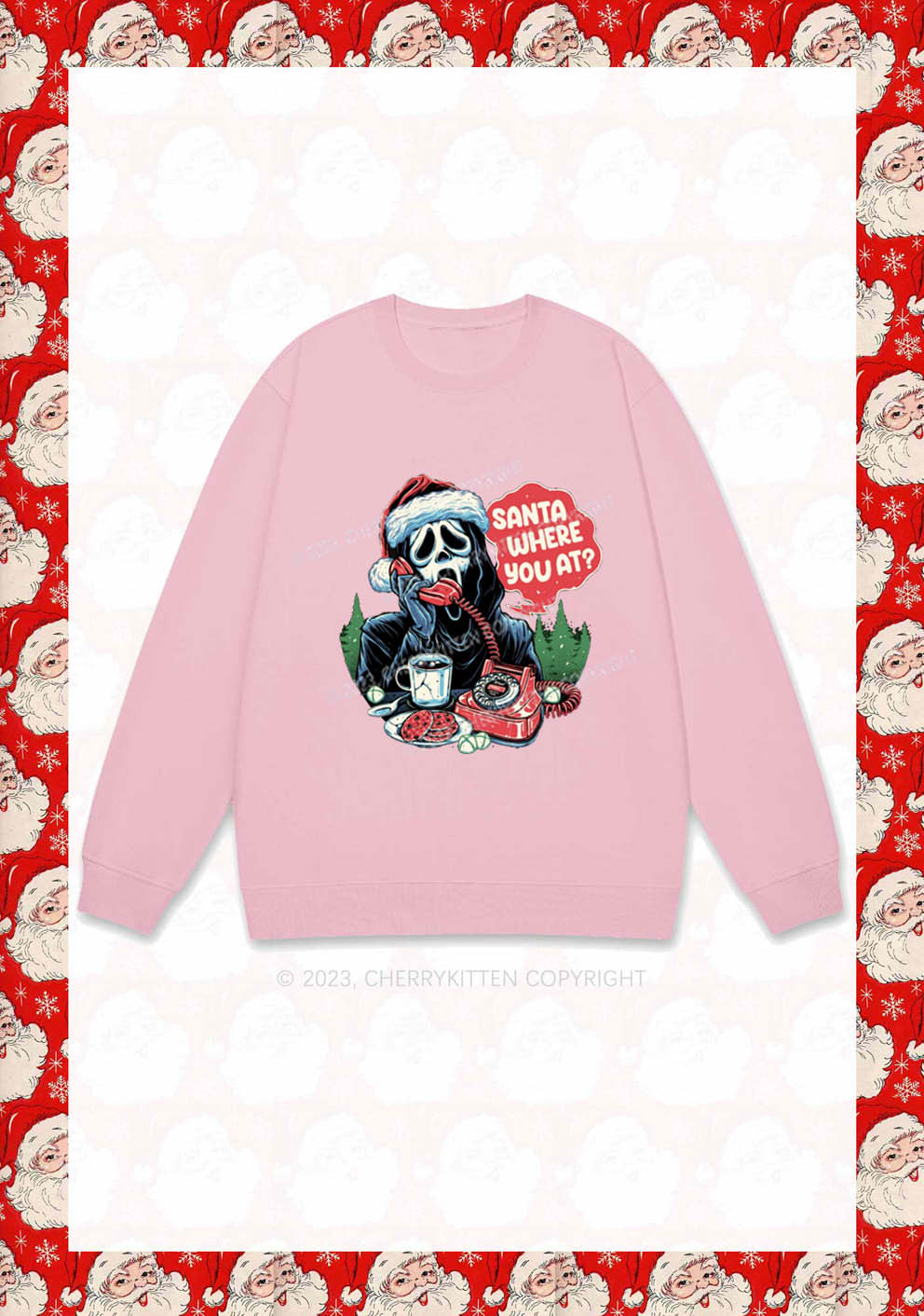 Calling Santa Where You At Christmas Y2K Sweatshirt Cherrykitten