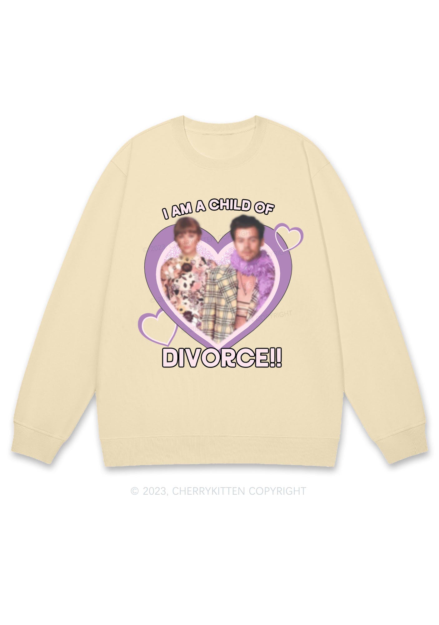 Personalized Child Of Divorce Photo Y2K Sweatshirt Cherrykitten