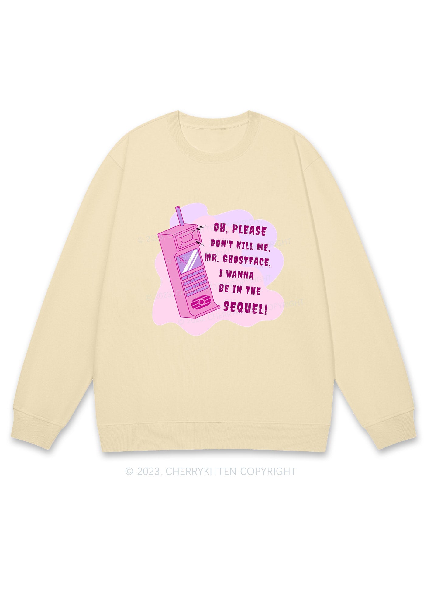 Please Don't Kill Me Halloween Y2K Sweatshirt Cherrykitten