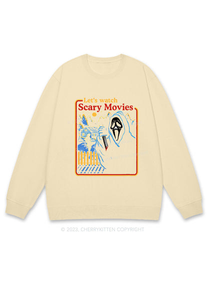 Let's Watch Scary Movies Halloween Y2K Sweatshirt Cherrykitten