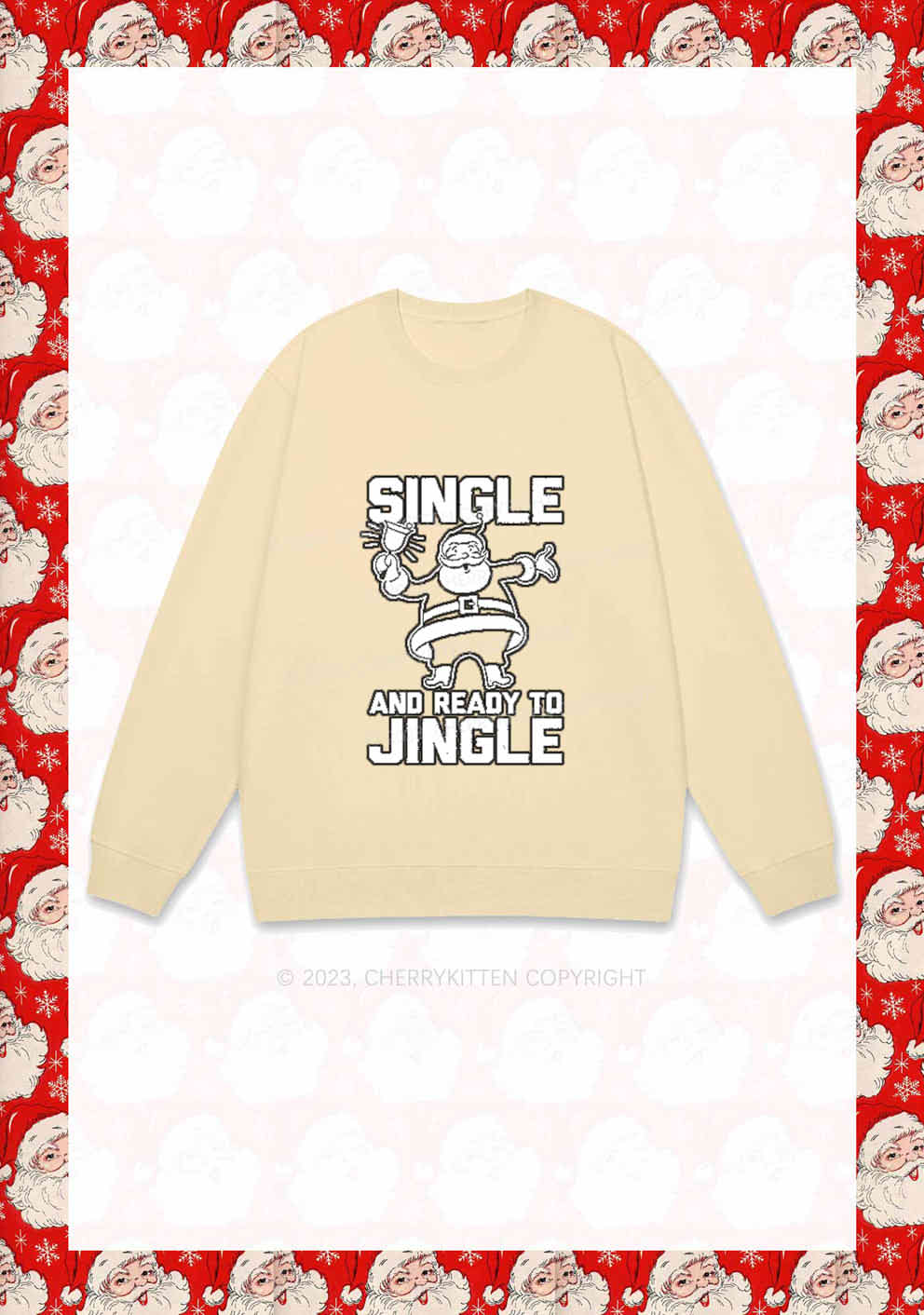 Single Santa Ready To Jingle Christmas Y2K Sweatshirt Cherrykitten