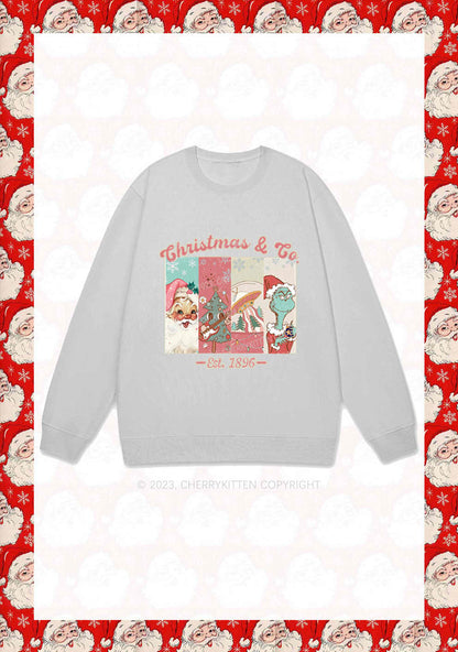 Retro Pink Santa Christmas Y2K Sweatshirt Cherrykitten