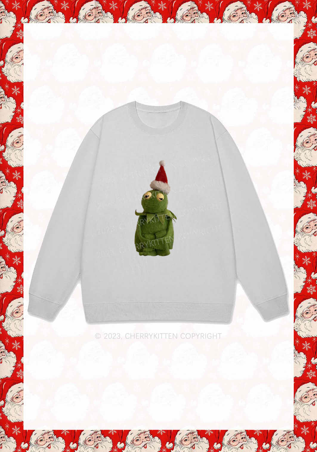 Christmas Plush Frog Y2K Sweatshirt Cherrykitten