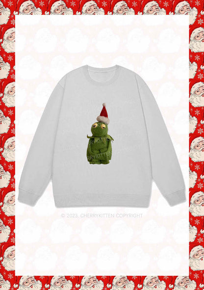 Christmas Plush Frog Y2K Sweatshirt Cherrykitten