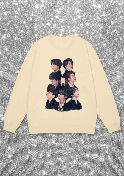 Bangtan Photos Kpop Y2K Sweatshirt Cherrykitten