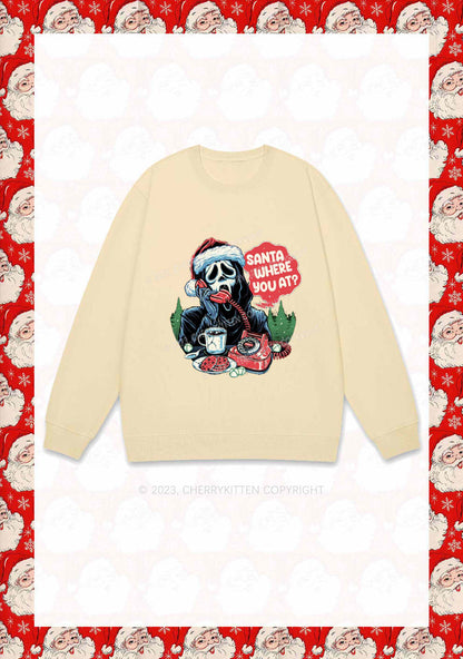 Calling Santa Where You At Christmas Y2K Sweatshirt Cherrykitten
