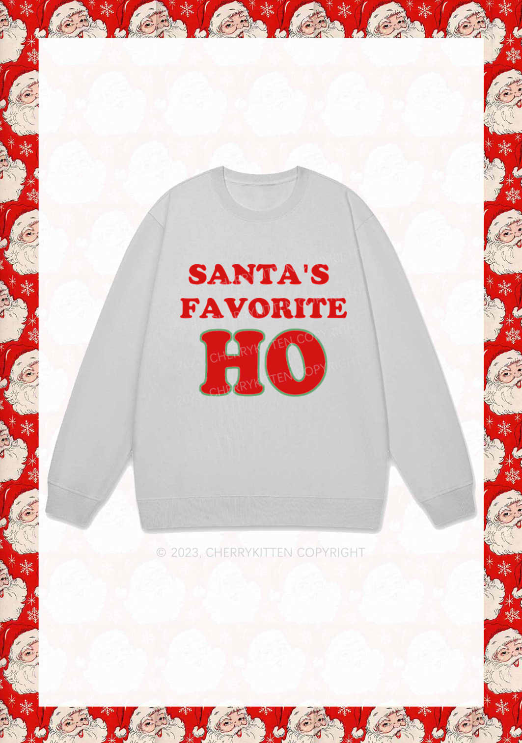 Santa's Favorite Christmas Y2K Sweatshirt Cherrykitten