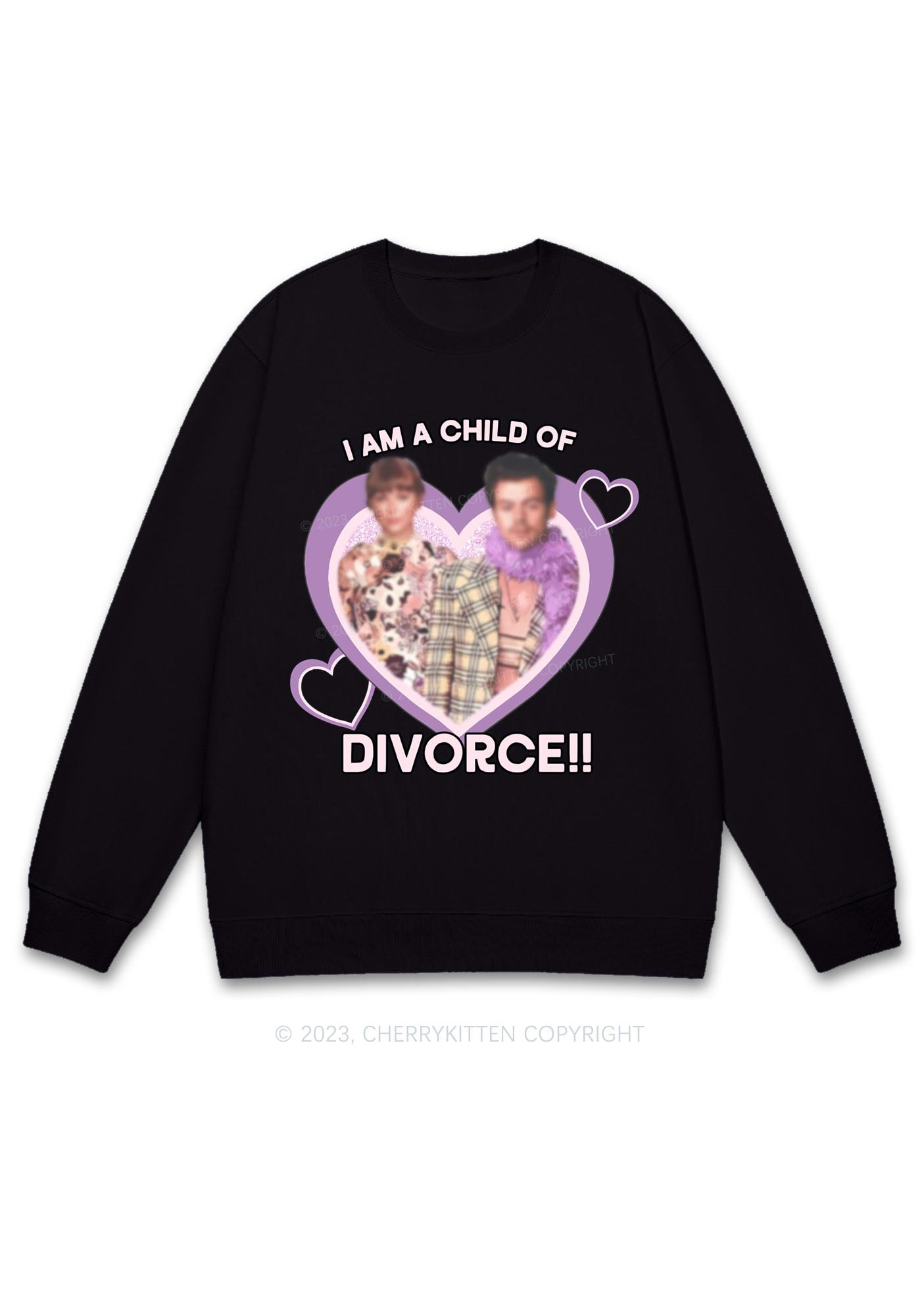 Personalized Child Of Divorce Photo Y2K Sweatshirt Cherrykitten