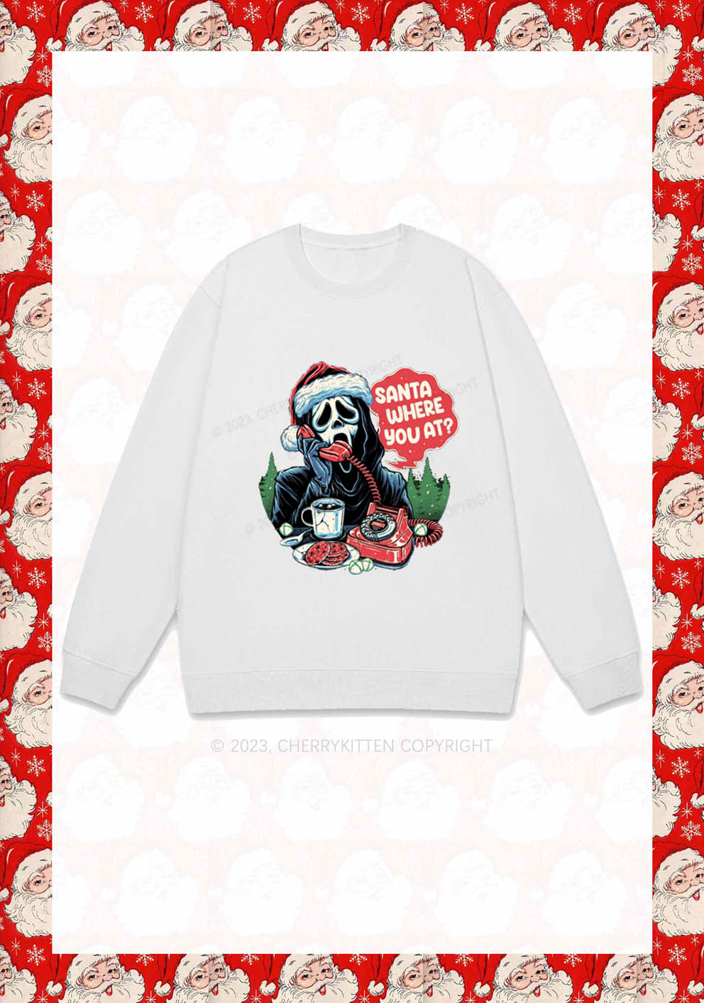 Calling Santa Where You At Christmas Y2K Sweatshirt Cherrykitten