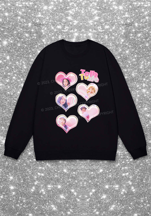 Talk To Me Hearts Y2K Kpop Sweatshirt Cherrykitten