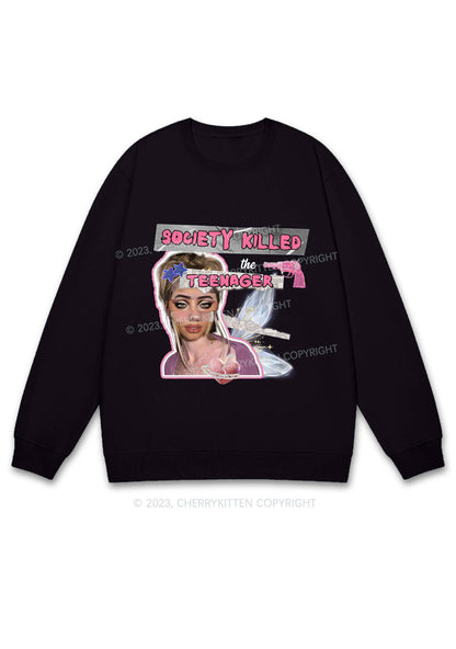 Society Killed The Teenager Y2K Sweatshirt Cherrykitten