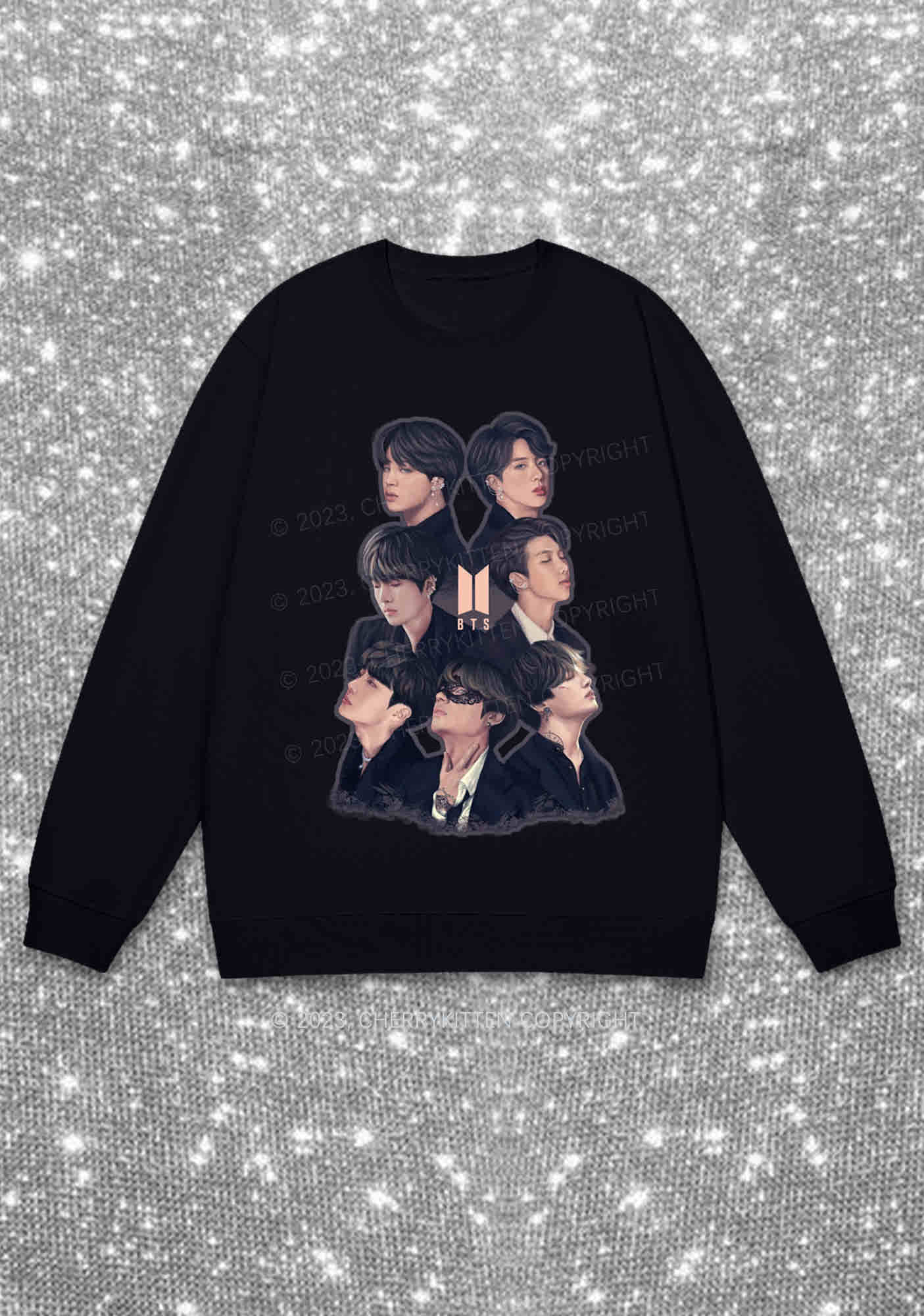 Bangtan Photos Kpop Y2K Sweatshirt Cherrykitten