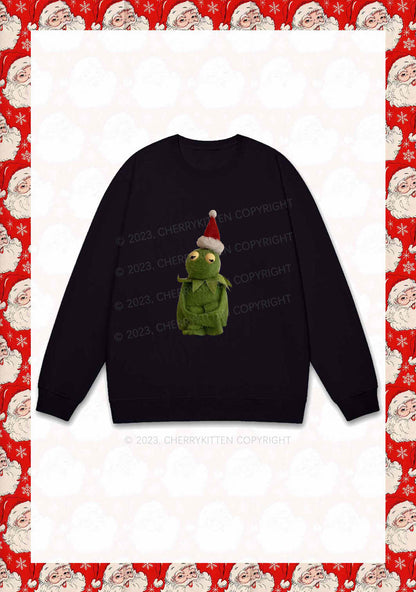 Christmas Plush Frog Y2K Sweatshirt Cherrykitten