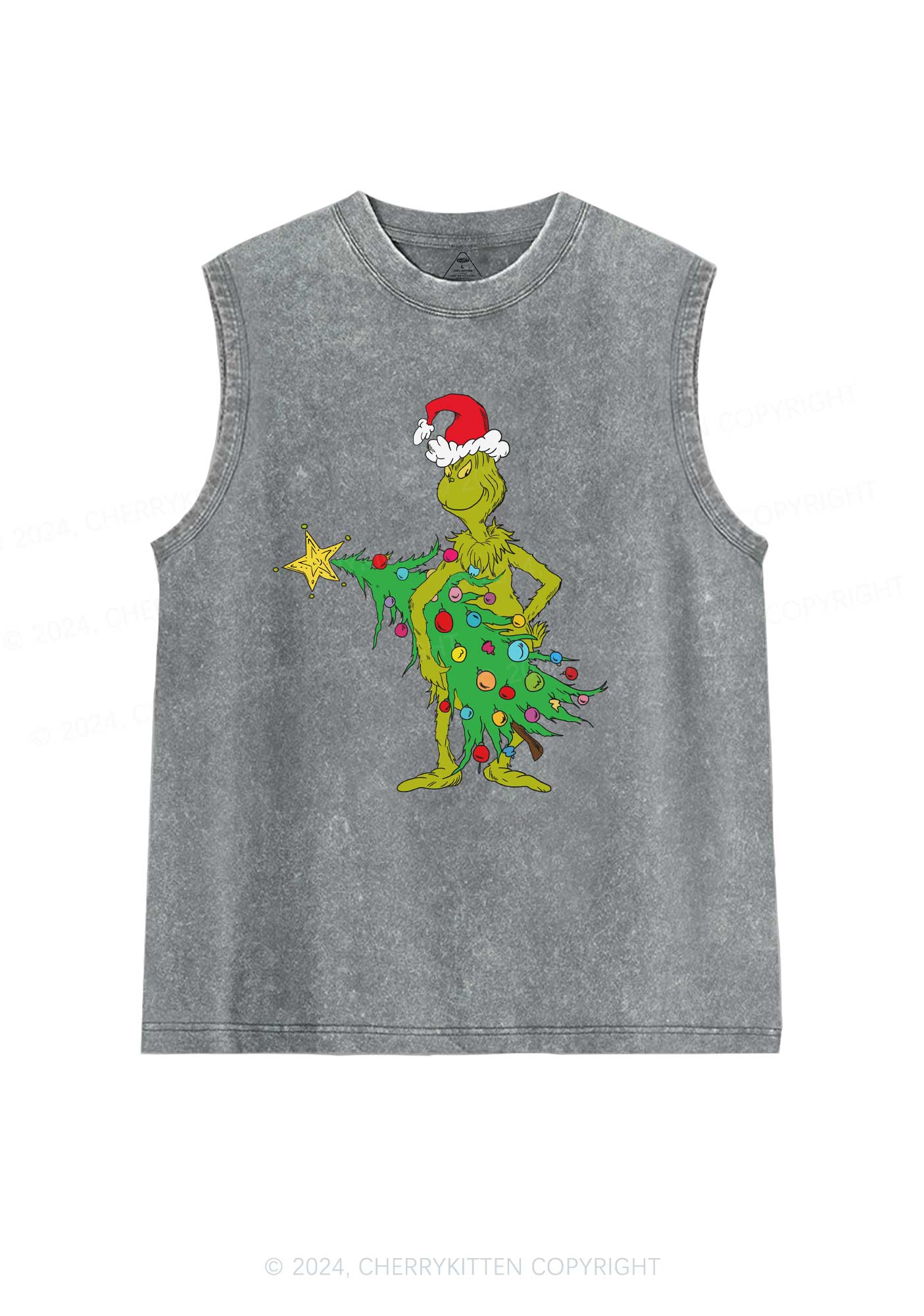 Christmas Stealing Christmas Tree Y2K Washed Tank Cherrykitten