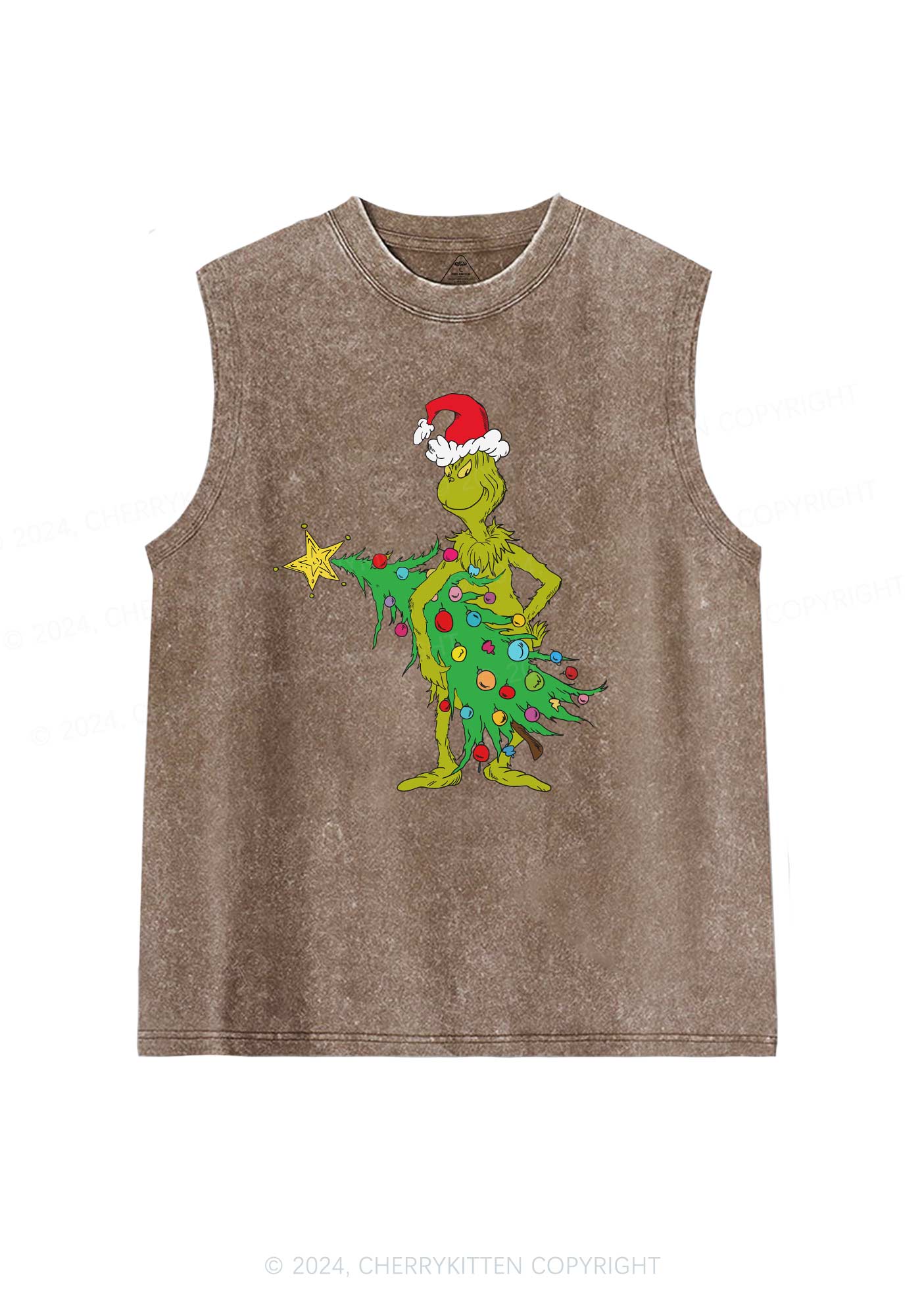 Christmas Stealing Christmas Tree Y2K Washed Tank Cherrykitten