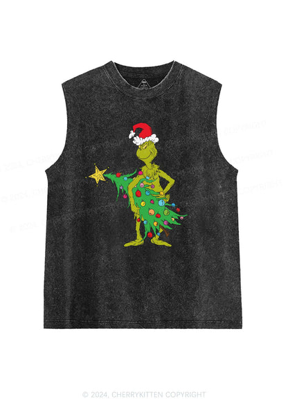 Christmas Stealing Christmas Tree Y2K Washed Tank Cherrykitten