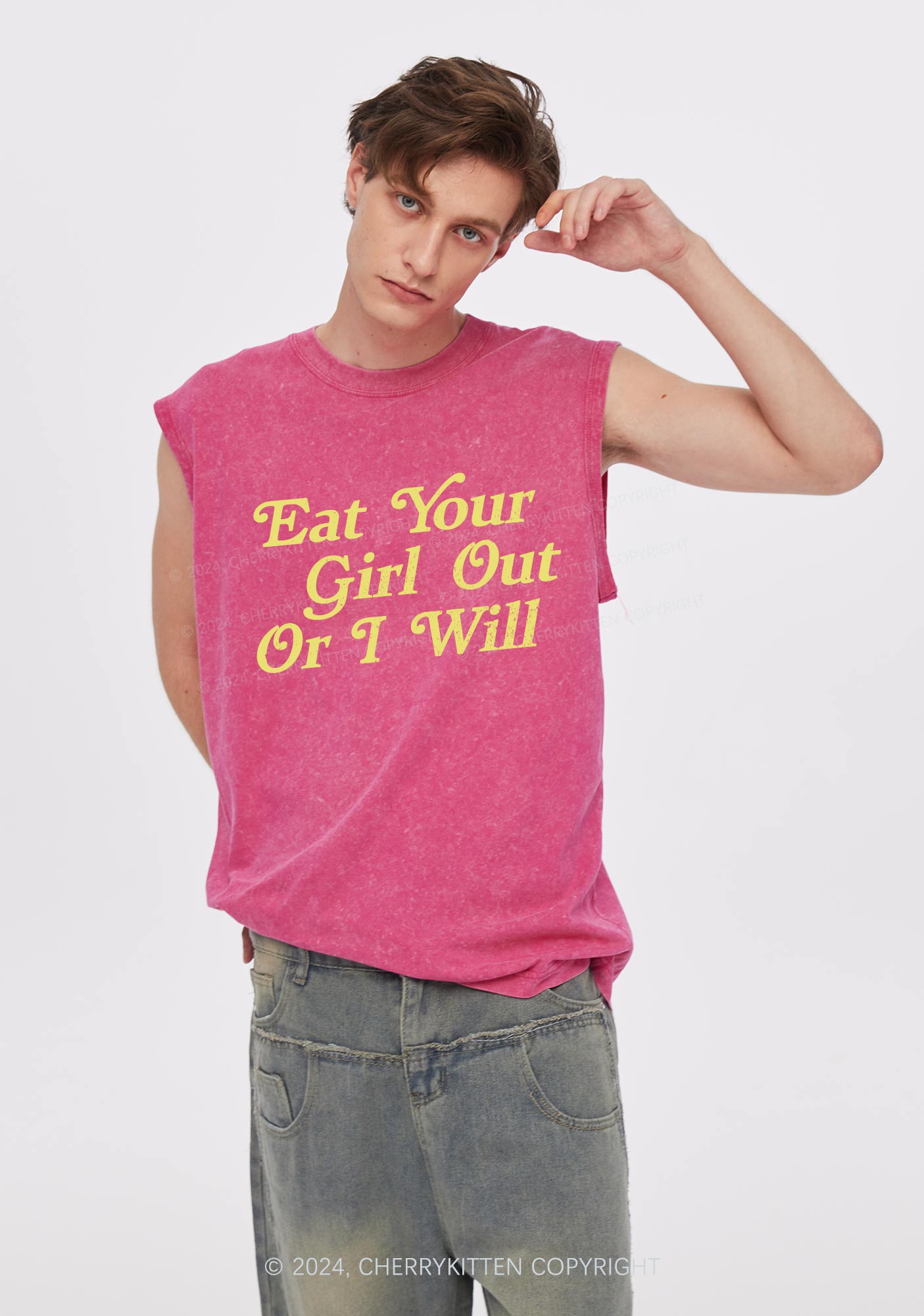 Eat Your Girl Out Y2K Washed Tank Cherrykitten