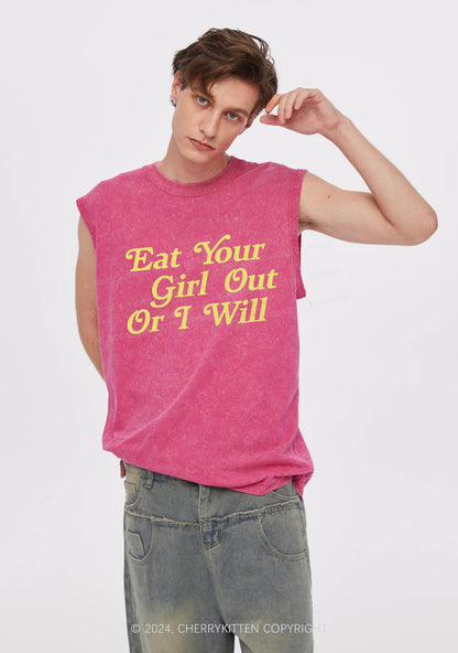 Eat Your Girl Out Y2K Washed Tank Cherrykitten