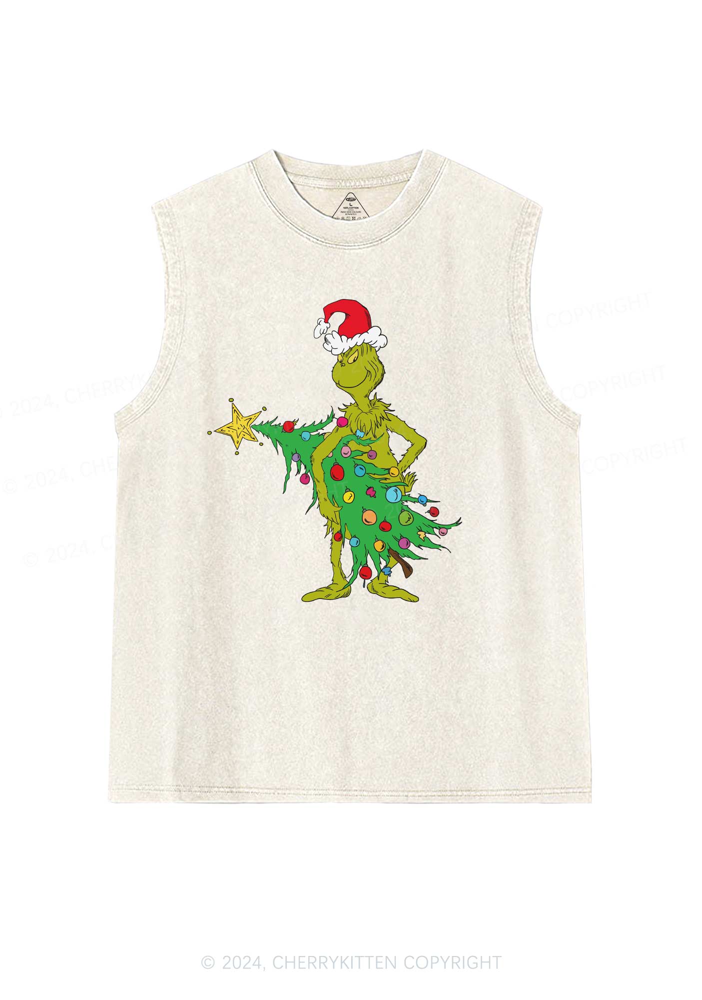 Christmas Stealing Christmas Tree Y2K Washed Tank Cherrykitten