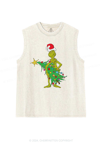 Christmas Stealing Christmas Tree Y2K Washed Tank Cherrykitten