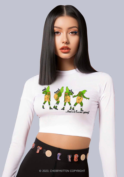 That's It I'm Not Going Y2K Long Sleeve Crop Top Cherrykitten
