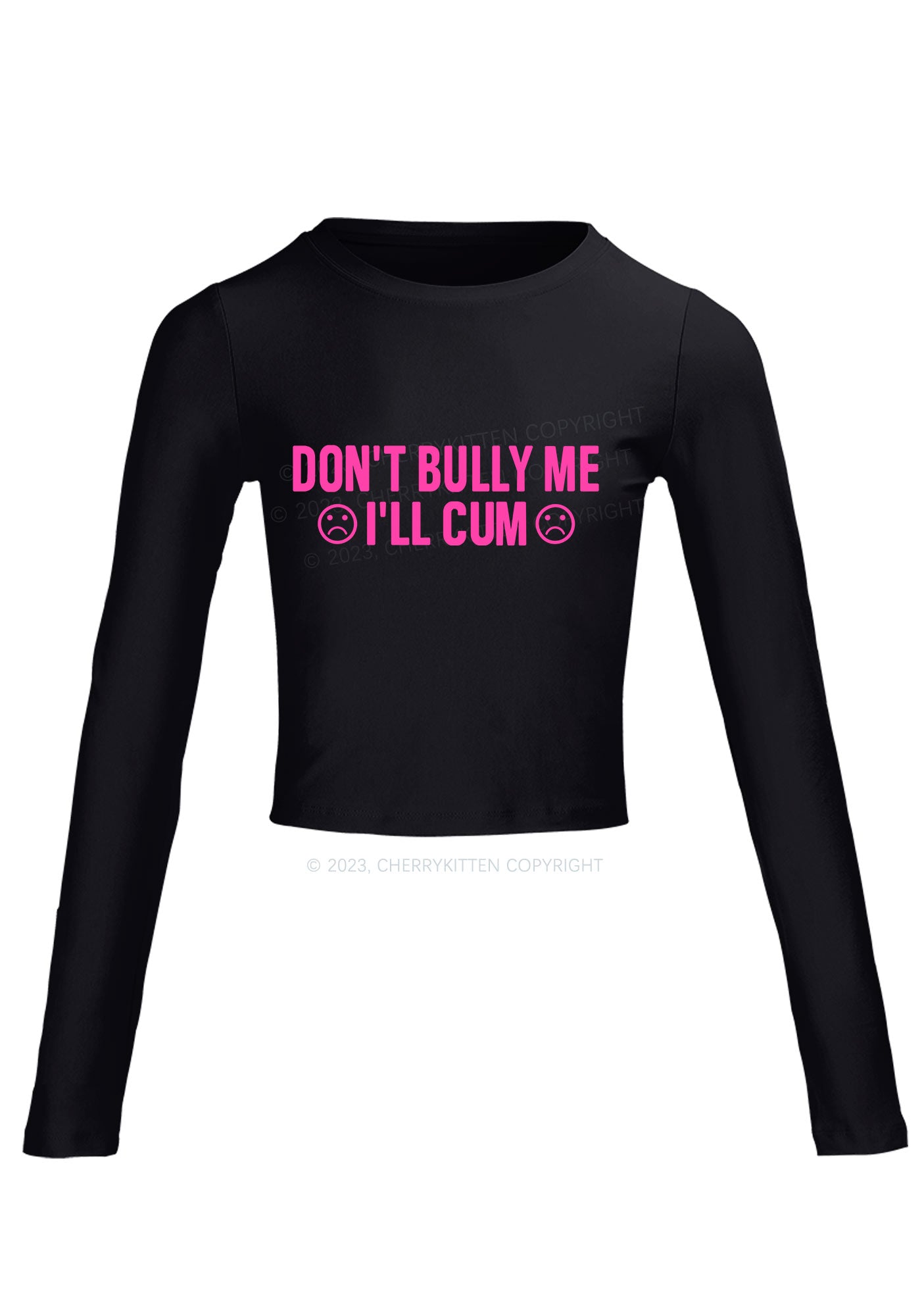 Don't Bully Me Long Sleeve Crop Top Cherrykitten