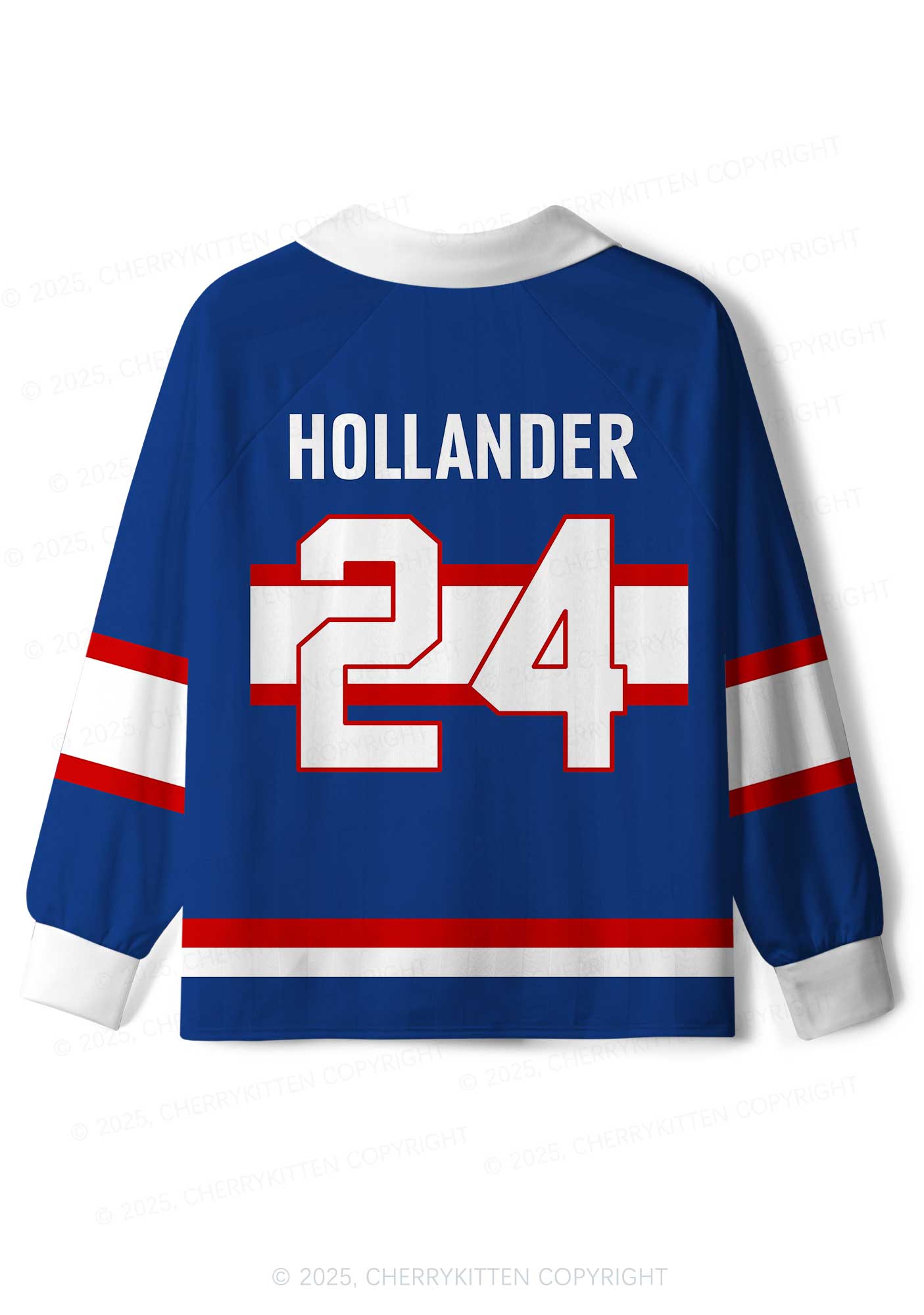 Blue I Love Hockey HR Y2K Long Sleeve Sport Jersey Shirts Cherrykitten