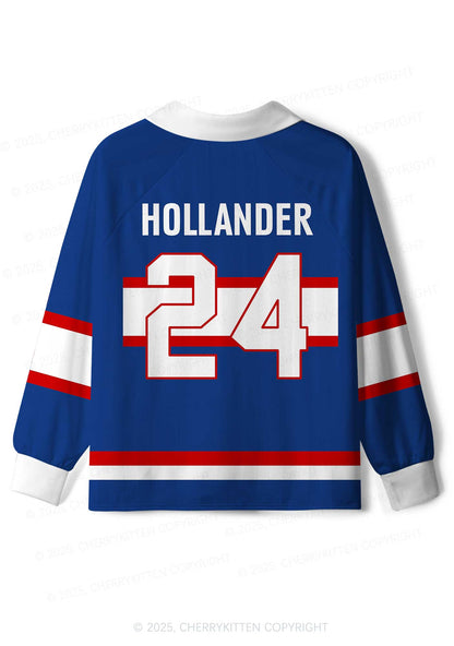 Blue I Love Hockey HR Y2K Long Sleeve Sport Jersey Shirts Cherrykitten