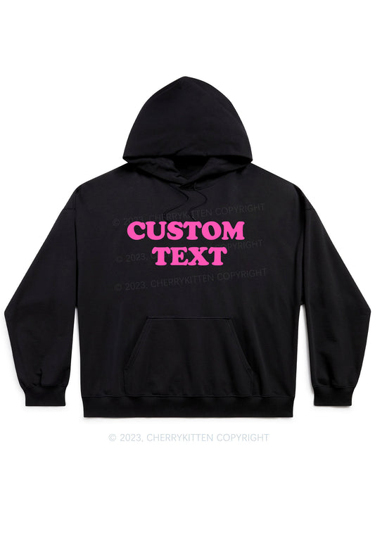 Custom Personalized Text Y2K Hoodie Cherrykitten