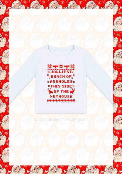 Jolliest Christmas Y2K Long Sleeve Crop Top Cherrykitten