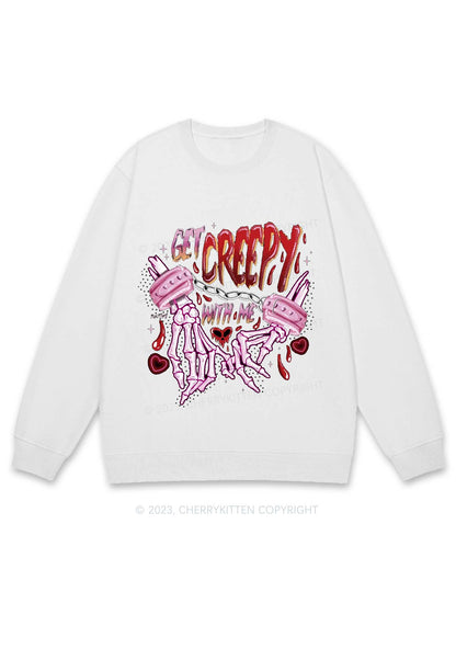 Halloween Get Creepy With Me Y2K Sweatshirt Cherrykitten