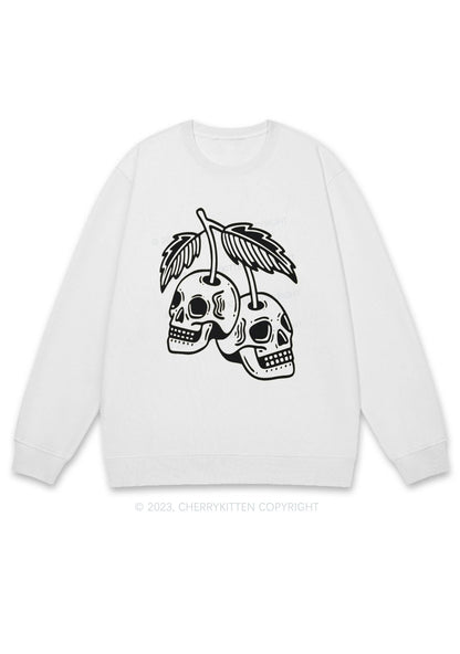 Cherry Skulls Halloween Y2K Sweatshirt Cherrykitten